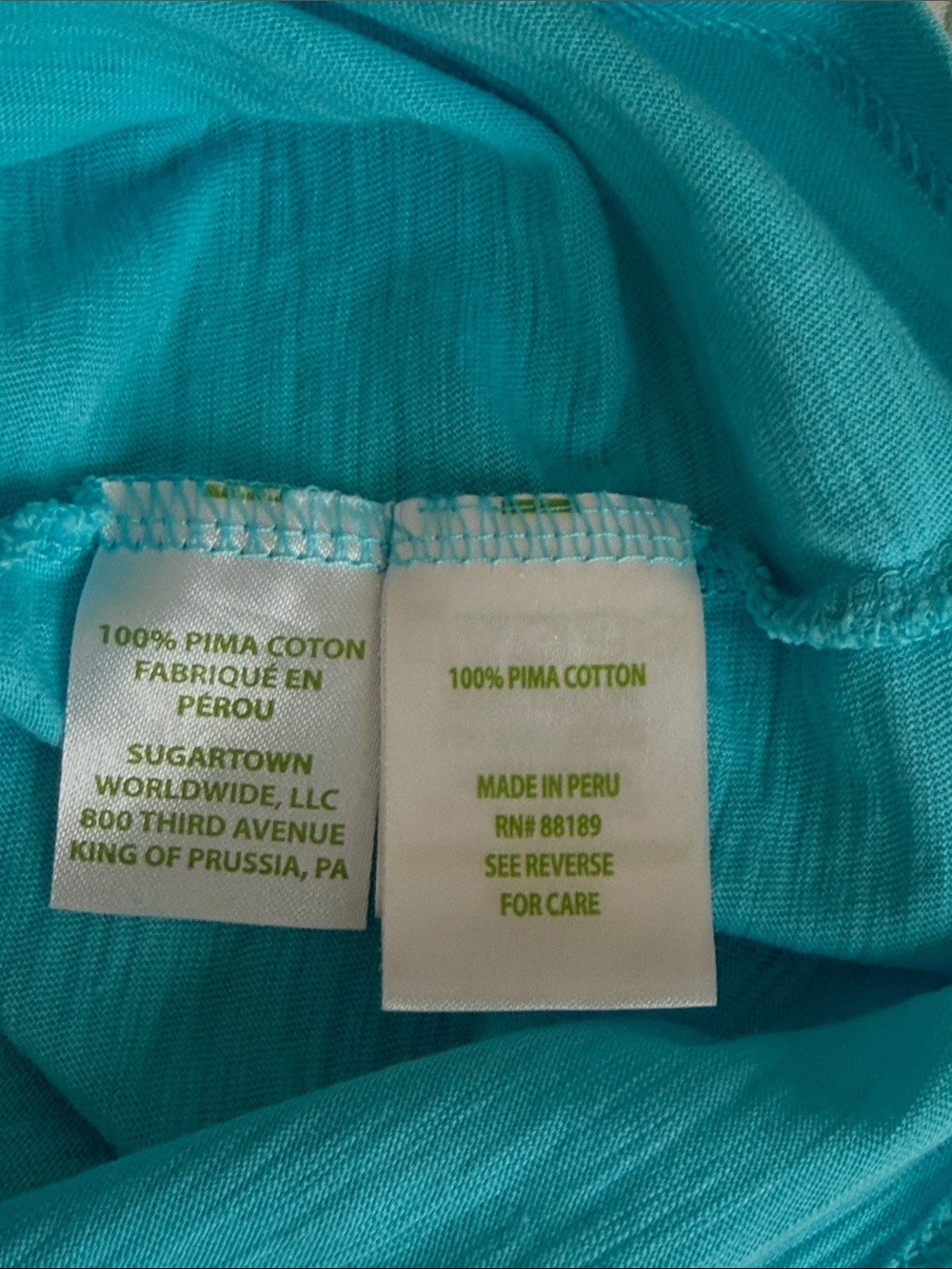 Lilly Pulitzer Women's XXL Turquoise Ruffle Tank Top Pima Cotton Plus Size - Picture 8 of 16